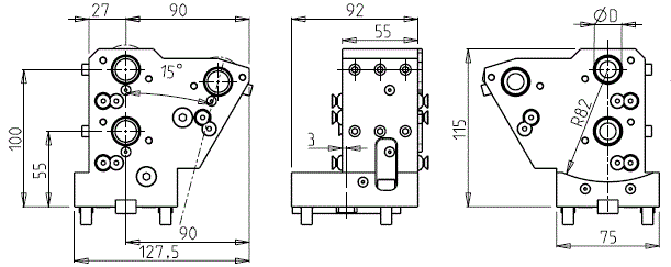 DOOSAN - BMT45 -Pevný držák osových nástrojů trojitý     
