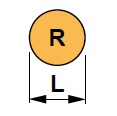 ISO značení soustrunických destiček - velikost destičky R