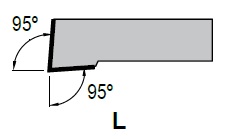 ISO značení soustrunických nožů - úhel nastavení L